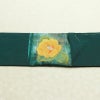 名古屋帯 太鼓柄 良品 正絹 花柄 名古屋仕立て なごや帯 リサイクル帯 帯 箔 金糸 緑・うぐいす色_画像15