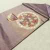 名古屋帯 太鼓柄 正絹 古典柄 名古屋仕立て なごや帯 リサイクル帯 帯 金糸 シンプル 紫・藤色_画像12