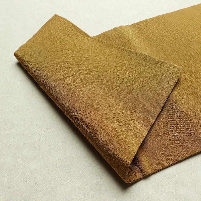 名古屋帯 太鼓柄 良品 縮緬 正絹 人物・動物柄 名古屋仕立て なごや帯 リサイクル帯 帯 黄・黄土色_画像10