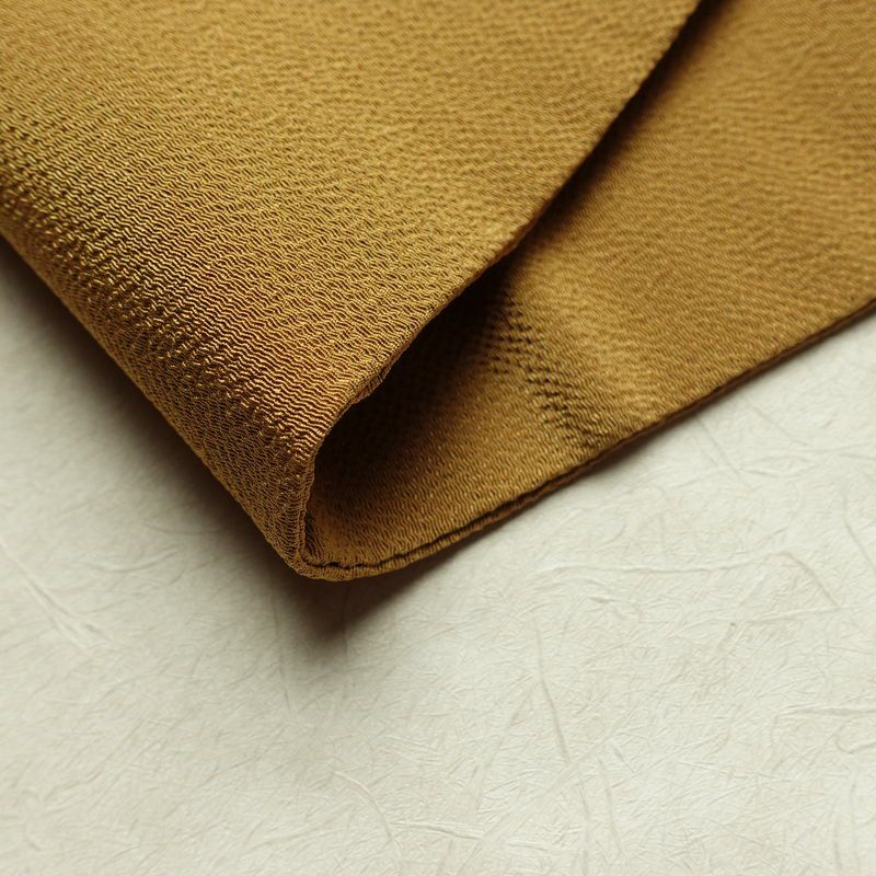 名古屋帯 太鼓柄 良品 縮緬 正絹 人物・動物柄 名古屋仕立て なごや帯 リサイクル帯 帯 黄・黄土色_画像11