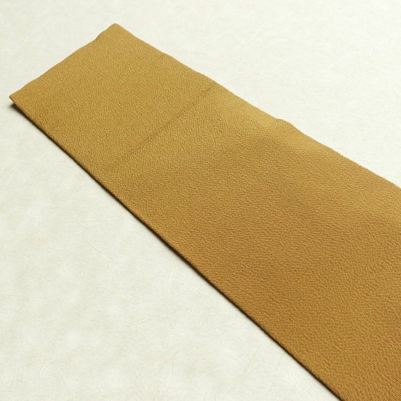 名古屋帯 太鼓柄 良品 縮緬 正絹 人物・動物柄 名古屋仕立て なごや帯 リサイクル帯 帯 黄・黄土色_画像16