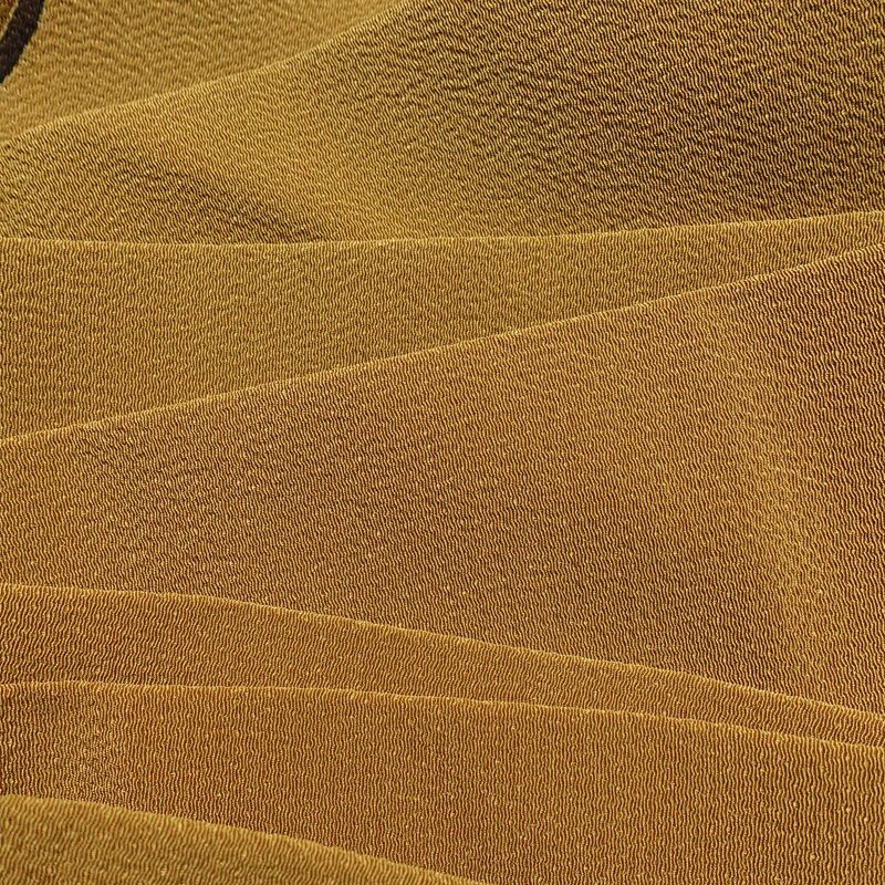 名古屋帯 太鼓柄 良品 縮緬 正絹 人物・動物柄 名古屋仕立て なごや帯 リサイクル帯 帯 黄・黄土色_画像18