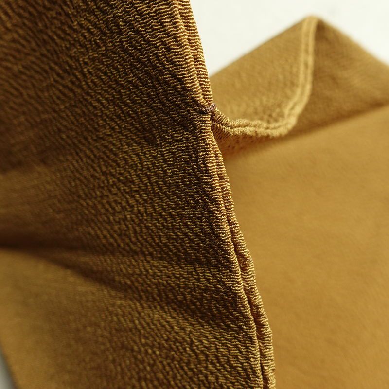 名古屋帯 太鼓柄 良品 縮緬 正絹 人物・動物柄 名古屋仕立て なごや帯 リサイクル帯 帯 黄・黄土色_画像20