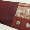 名古屋帯 六通柄 良品 正絹 古典柄 松葉仕立て なごや帯 リサイクル帯 帯 春夏秋冬 小豆・エンジ_画像16