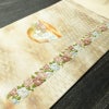 名古屋帯 太鼓柄 正絹 古典柄 名古屋仕立て なごや帯 リサイクル帯 帯 箔 シンプル クリーム_画像11