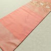 名古屋帯 太鼓柄 正絹 花柄 名古屋仕立て なごや帯 リサイクル帯 帯 刺繍 箔 ピンク_画像9