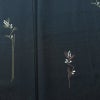 小紋 美品 しつけ糸付き 飛び柄 正絹 木の葉・植物柄 袷仕立て 身丈151cm 裄丈67.5cm リサイクル着物 着物 シンプル 青・紺_画像6