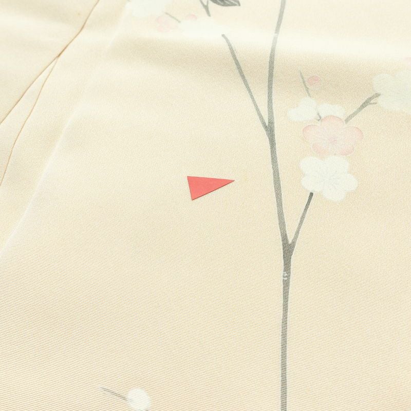 訪問着 正絹 木の葉・植物柄 袷仕立て 身丈155.5cm 裄丈64.5cm リサイクル着物 着物 刺繍 共八掛 入学式 卒業式 七五三 お宮参り フォーマル 上品 ピンクベージュ ベージュ_画像18