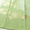色留袖 良品 落款入り しつけ糸付き 一つ紋付き 正絹 人物・動物柄 袷仕立て 身丈155cm 裄丈63cm リサイクル着物 着物 共八掛 金彩 金糸 結婚式 フォーマル 緑・うぐいす色_画像4