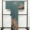 訪問着 正絹 花柄 袷仕立て 身丈164cm 裄丈66cm リサイクル着物 着物 金彩 入学式 卒業式 七五三 お宮参り フォーマル 菊 緑・うぐいす色_画像2