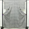 小紋 良品 総柄 正絹 花柄 袷仕立て 身丈161.5cm 裄丈62cm リサイクル着物 着物 グレー_画像1