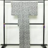小紋 良品 総柄 正絹 花柄 袷仕立て 身丈161.5cm 裄丈62cm リサイクル着物 着物 グレー_画像2