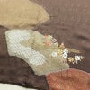 訪問着 絞り 綸子 正絹 古典柄 袷仕立て 身丈160cm 裄丈68cm リサイクル着物 着物 刺繍 箔 共八掛 金彩 卒業式 七五三 お宮参り フォーマル 扇面 茶_画像13
