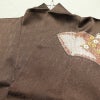 訪問着 絞り 綸子 正絹 古典柄 袷仕立て 身丈160cm 裄丈68cm リサイクル着物 着物 刺繍 箔 共八掛 金彩 卒業式 七五三 お宮参り フォーマル 扇面 茶_画像17