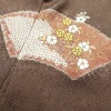 訪問着 絞り 綸子 正絹 古典柄 袷仕立て 身丈160cm 裄丈68cm リサイクル着物 着物 刺繍 箔 共八掛 金彩 卒業式 七五三 お宮参り フォーマル 扇面 茶_画像18
