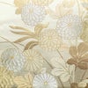 名古屋帯 六通柄 良品 正絹 花柄 名古屋仕立て なごや帯 リサイクル帯 帯 箔 菊 ベージュ_画像2