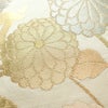 名古屋帯 六通柄 良品 正絹 花柄 名古屋仕立て なごや帯 リサイクル帯 帯 箔 菊 ベージュ_画像3