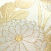 名古屋帯 六通柄 良品 正絹 花柄 名古屋仕立て なごや帯 リサイクル帯 帯 箔 菊 ベージュ_画像5