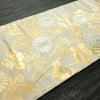 名古屋帯 六通柄 良品 正絹 花柄 名古屋仕立て なごや帯 リサイクル帯 帯 箔 菊 ベージュ_画像11