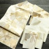 名古屋帯 六通柄 良品 正絹 花柄 名古屋仕立て なごや帯 リサイクル帯 帯 箔 菊 ベージュ_画像17
