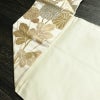 名古屋帯 六通柄 良品 正絹 花柄 名古屋仕立て なごや帯 リサイクル帯 帯 箔 菊 ベージュ_画像19