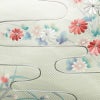 名古屋帯 太鼓柄 美品 正絹 花柄 名古屋仕立て なごや帯 リサイクル帯 帯 刺繍 菊 クリーム_画像2