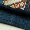 名古屋帯 太鼓柄 良品 正絹 幾何学柄・抽象柄 松葉仕立て なごや帯 リサイクル帯 帯 紬地 青・紺_画像8