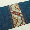 名古屋帯 太鼓柄 良品 正絹 幾何学柄・抽象柄 松葉仕立て なごや帯 リサイクル帯 帯 紬地 青・紺_画像16