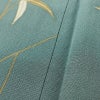 小紋 良品 しつけ糸付き 縮緬 正絹 木の葉・植物柄 袷仕立て 身丈162.5cm 裄丈65cm リサイクル着物 着物 金彩 緑・うぐいす色_画像12