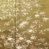 付け下げ 良品 しつけ糸付き 綸子 一つ紋付き 正絹 花柄 袷仕立て 身丈162cm 裄丈66.5cm リサイクル着物 着物 金彩 入学式 卒業式 七五三 お宮参り フォーマル 黄・黄土色_画像6