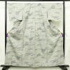 単衣 紬 しつけ糸付き 正絹 風景柄 単衣仕立て 身丈159.5cm 裄丈66.5cm リサイクル着物 着物 グレー_画像1