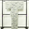 単衣 紬 しつけ糸付き 正絹 風景柄 単衣仕立て 身丈159.5cm 裄丈66.5cm リサイクル着物 着物 グレー_画像2