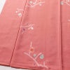 小紋 良品 綸子 絞り 飛び柄 正絹 木の葉・植物柄 袷仕立て 身丈161cm 裄丈64cm リサイクル着物 着物 ピンク_画像4