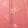 小紋 良品 綸子 絞り 飛び柄 正絹 木の葉・植物柄 袷仕立て 身丈161cm 裄丈64cm リサイクル着物 着物 ピンク_画像6