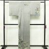 付け下げ 良品 正絹 花柄 袷仕立て 身丈167cm 裄丈69cm リサイクル着物 着物 箔 金彩 入学式 卒業式 七五三 お宮参り フォーマル グレー_画像2