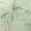 付け下げ 楽斉道人 正絹 木の葉・植物柄 袷仕立て 身丈155.5cm 裄丈67cm リサイクル着物 着物 紬地 緑・うぐいす色_画像5