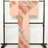 訪問着 良品 縮緬 正絹 花柄 袷仕立て 身丈163.5cm 裄丈66cm リサイクル着物 着物 箔 入学式 卒業式 七五三 お宮参り 盛り上げ箔 フォーマル ピンク_画像2