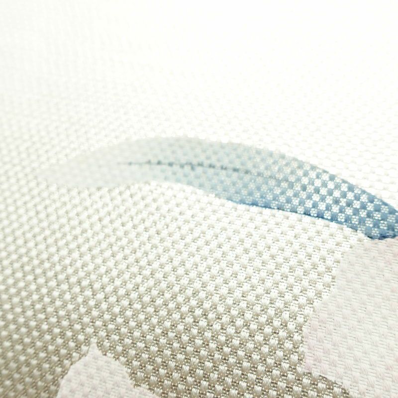 名古屋帯 太鼓柄 良品 正絹 花柄 名古屋仕立て なごや帯 リサイクル帯 帯 銀糸 シルバーピンク ピンク_画像7