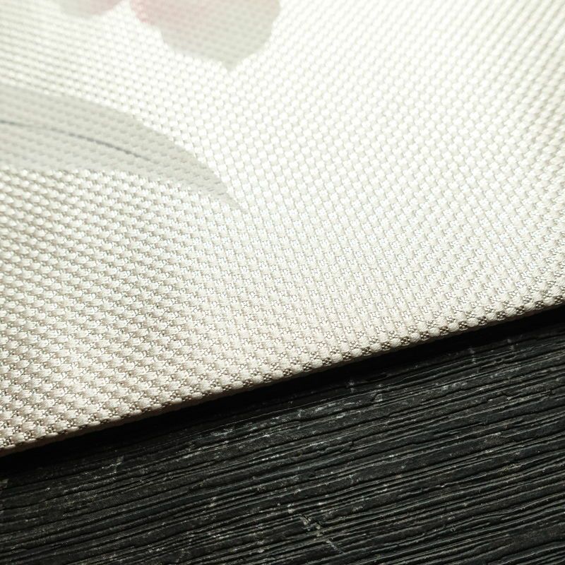 名古屋帯 太鼓柄 良品 正絹 花柄 名古屋仕立て なごや帯 リサイクル帯 帯 銀糸 シルバーピンク ピンク_画像13