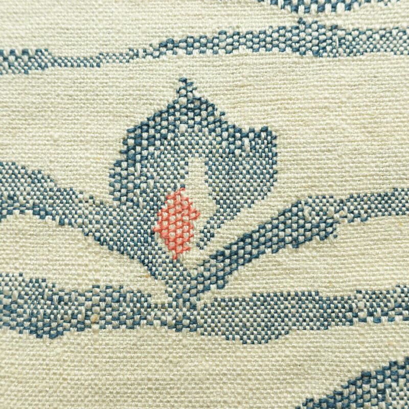 名古屋帯 六通柄 正絹 幾何学柄・抽象柄 通し仕立て なごや帯 リサイクル帯 帯 紬地 白_画像3