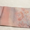 名古屋帯 六通柄 正絹 木の葉・植物柄 名古屋仕立て なごや帯 リサイクル帯 帯 モダン ピンク_画像16