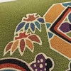 名古屋帯 太鼓柄 良品 落款入り 縮緬 正絹 古典柄 名古屋仕立て なごや帯 リサイクル帯 帯 緑・うぐいす色_画像8