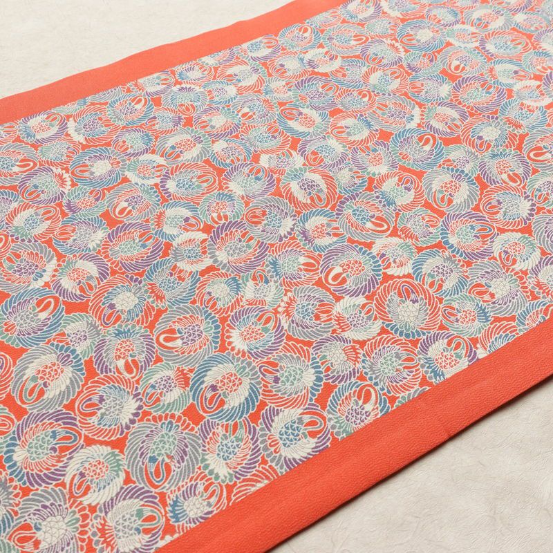 名古屋帯 全通柄 正絹 古典柄 名古屋仕立て なごや帯 リサイクル帯 帯 ピンク_画像10