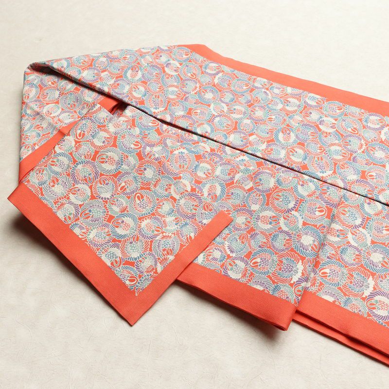 名古屋帯 全通柄 正絹 古典柄 名古屋仕立て なごや帯 リサイクル帯 帯 ピンク_画像21