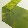 名古屋帯 六通柄 良品 正絹 木の葉・植物柄 名古屋仕立て なごや帯 リサイクル帯 帯 緑・うぐいす色_画像18