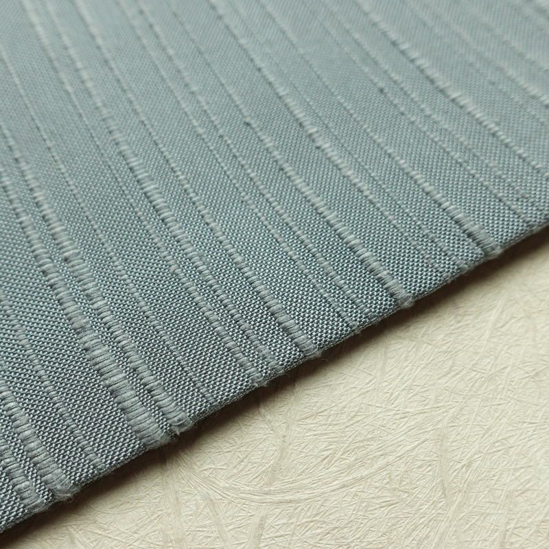 名古屋帯 全通柄 良品 正絹 名古屋仕立て なごや帯 リサイクル帯 帯 紬地 くすみブルー 青・紺_画像10