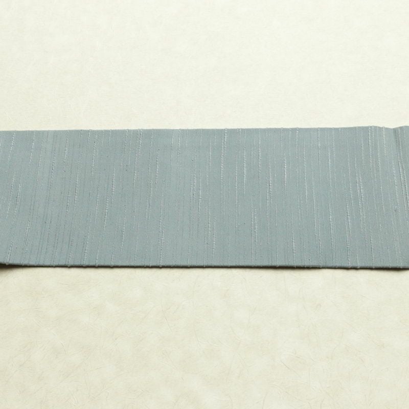 名古屋帯 全通柄 良品 正絹 名古屋仕立て なごや帯 リサイクル帯 帯 紬地 くすみブルー 青・紺_画像11