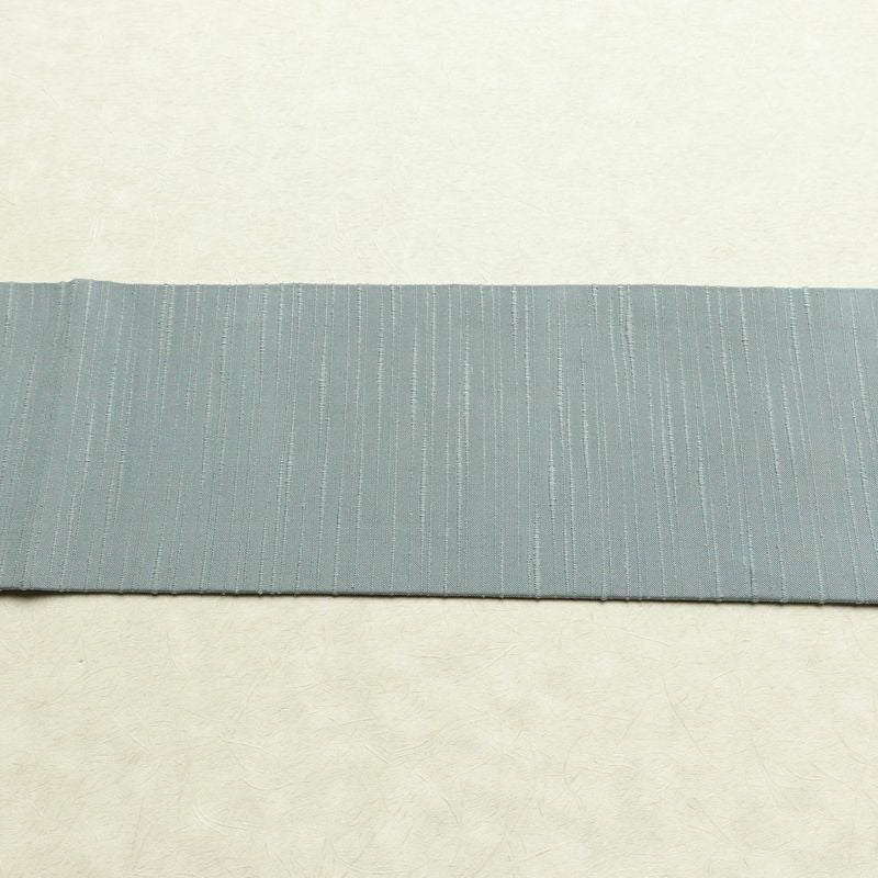 名古屋帯 全通柄 良品 正絹 名古屋仕立て なごや帯 リサイクル帯 帯 紬地 くすみブルー 青・紺_画像12