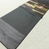 名古屋帯 太鼓柄 正絹 古典柄 名古屋仕立て なごや帯 リサイクル帯 帯 箔 扇子 グレー_画像7