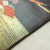 名古屋帯 太鼓柄 正絹 古典柄 名古屋仕立て なごや帯 リサイクル帯 帯 箔 扇子 グレー_画像10